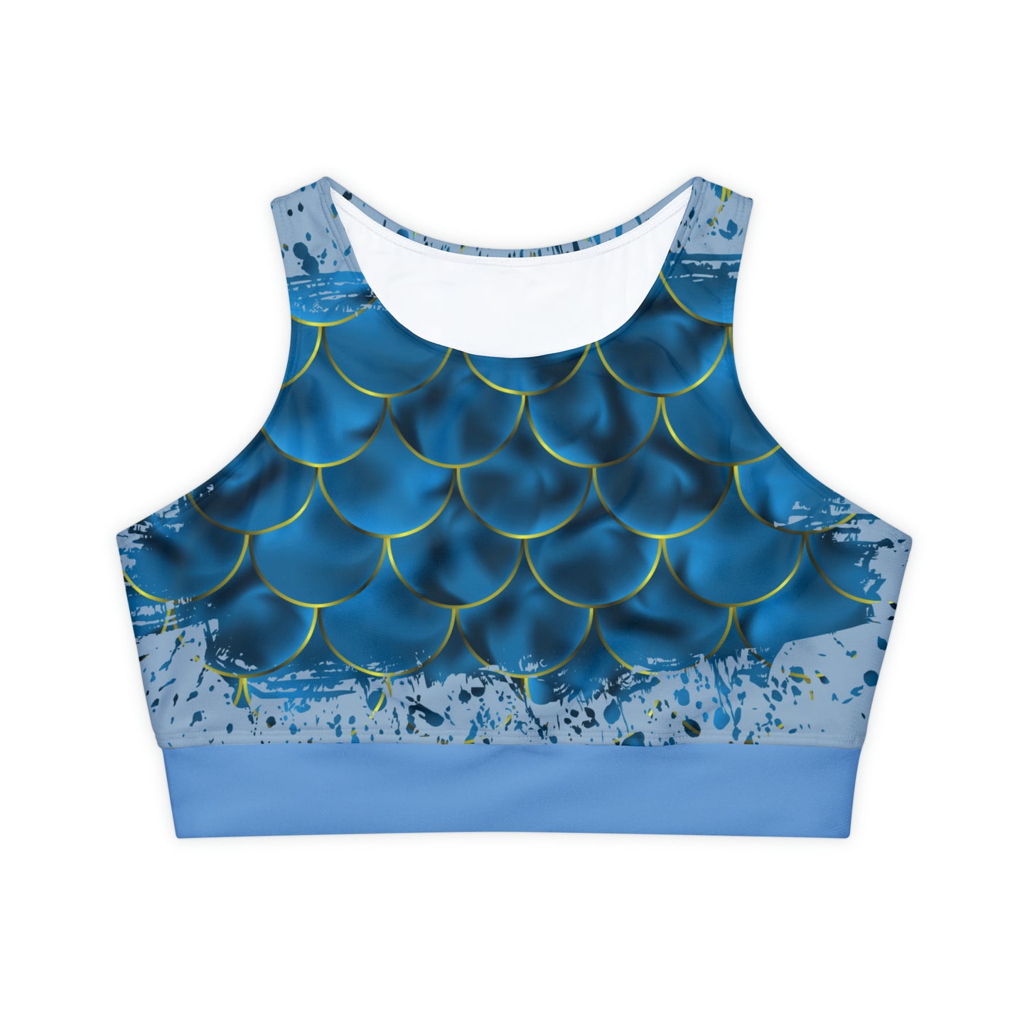 Splatter Mermaid Scale Padded Sports Bra