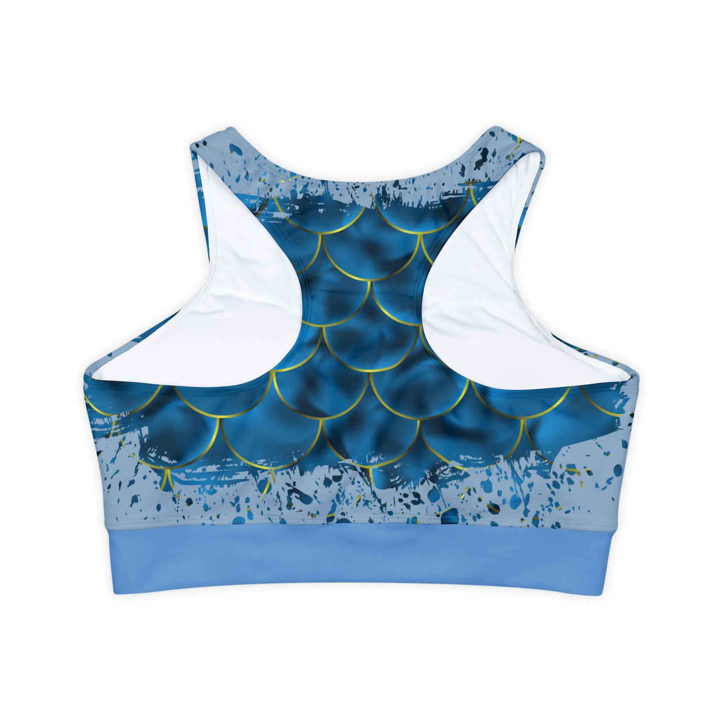 Splatter Mermaid Scale Padded Sports Bra