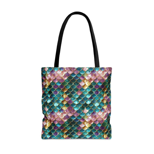 Deep Mermaid Scale Tote Bag