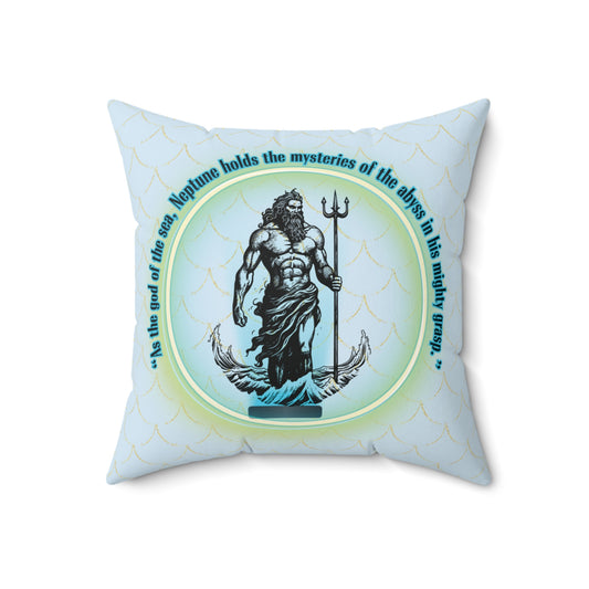 Poseidon Faux Suede Square Pillow